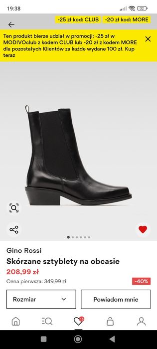 Sztyblety damskie skórzane Gino Rossi  39