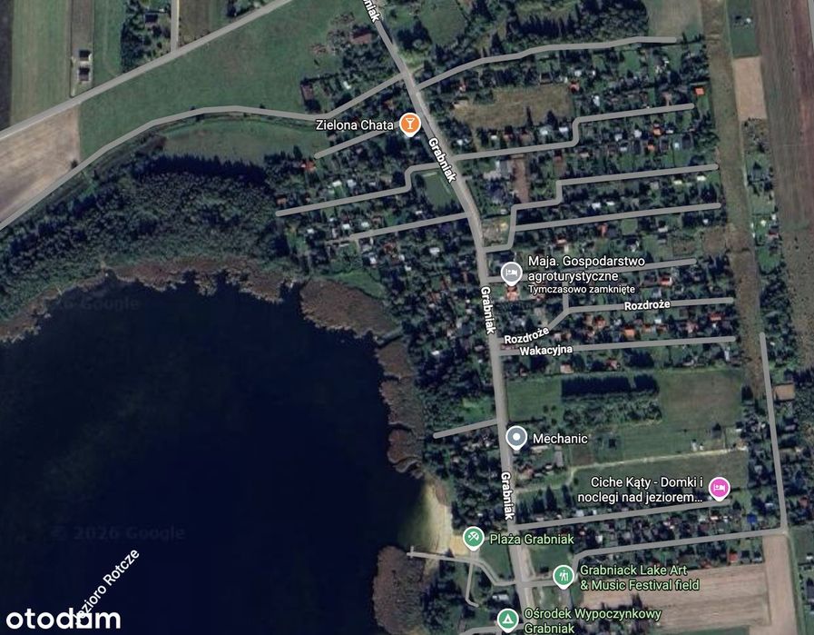 Działka nad jeziorem Grabniak 1200 m² cisza, natura i domek letniskowy