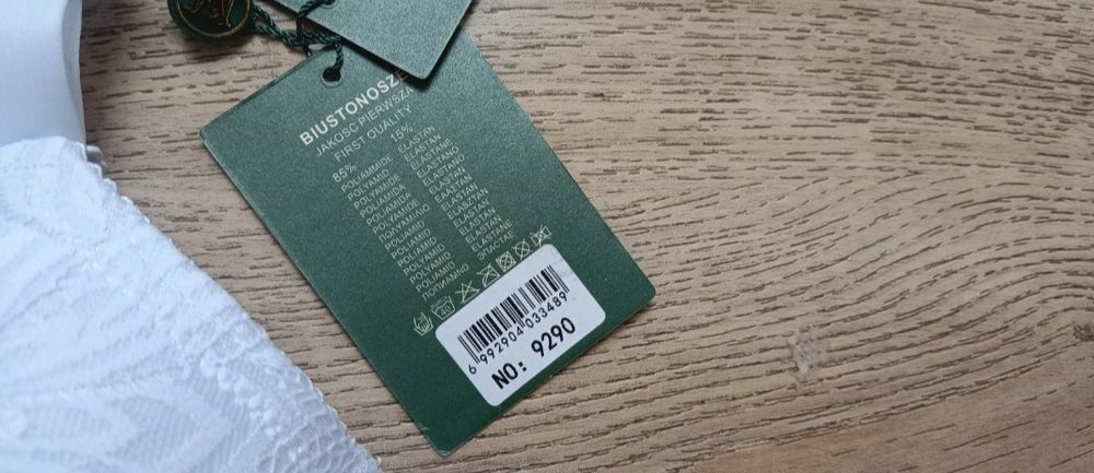 Biały nowy biustonosz 110E full cup pełna miseczka usztywniany