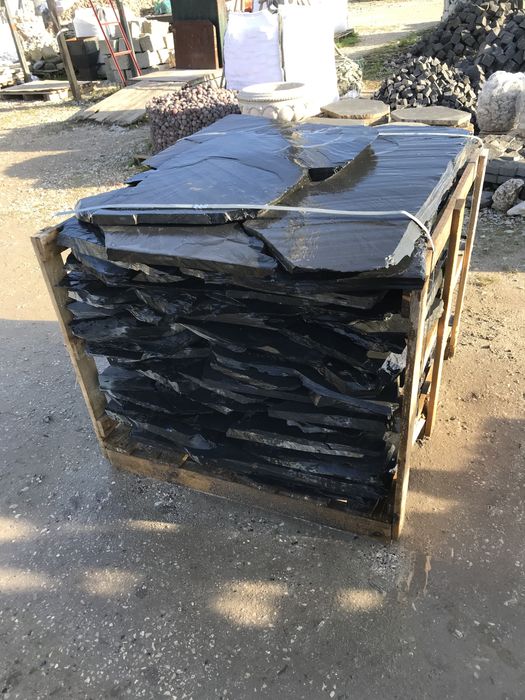 CZARNY ŁUPEK NATURALNY Kamień na Taras Schody Elewacja Dzikówka Płyty