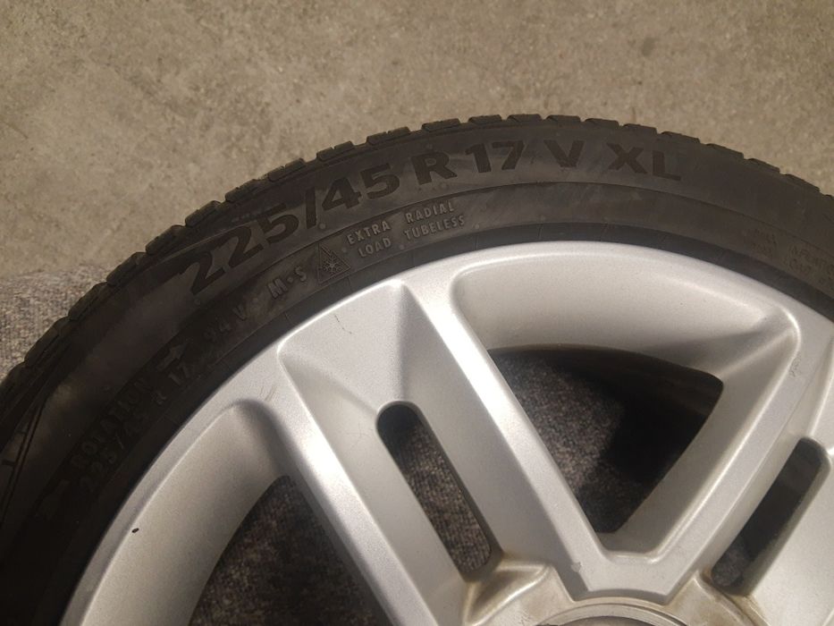 Koła aluminiowe wielosezon 5x108 17 opony 225/45/17 bdb stan