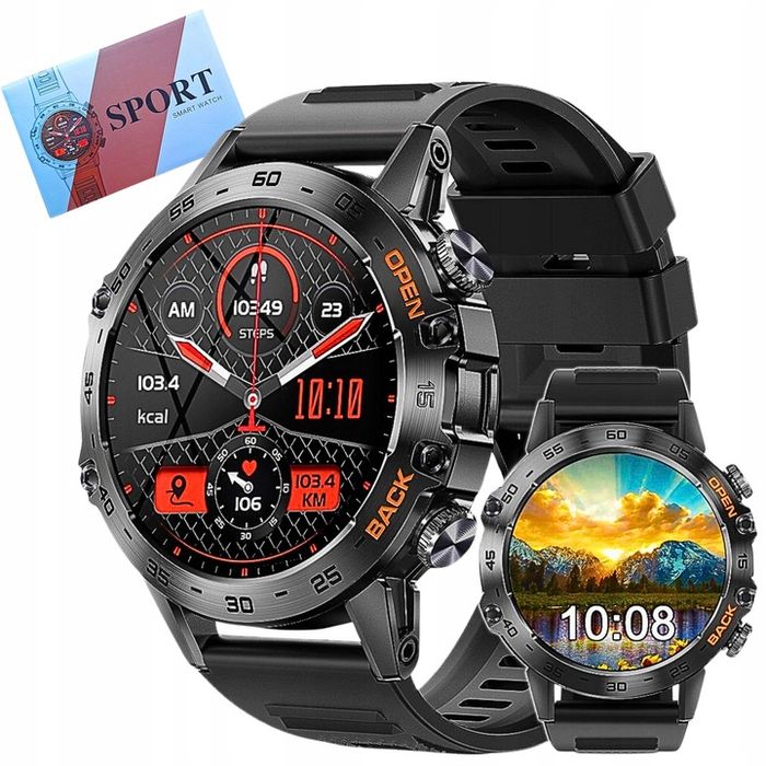 Smartwatch Męski Zegarek K52 360x360 Rozmowy Menu Pl Wodoodporny Sport