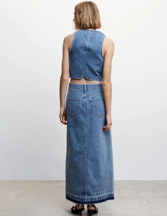 Джинсова спідниця міді максі Mango