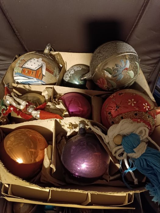 stare bombki z prl ozdoby choinkowe bombka ozdoba retro antyk bańki