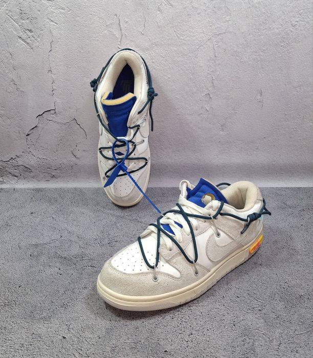 Кожаные кроссовки Nike Dunk Off White Lot 16 мужские