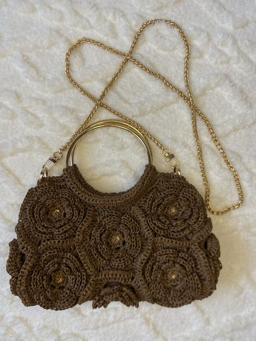 Жіноча сумка з рафії ручної роботи/вʼязана сумка/стильна жіноча сумка