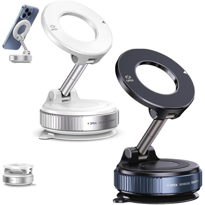 Автомобільний тримач для телефону JoyPro Magnetic Holder / Універсальний магнітний автотримач із вакуумною присоскою та обертанням 360°