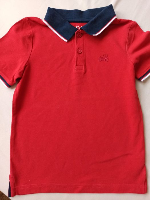 Nowa bez metki koszulka polo c&a czerwona, rozmiar 116