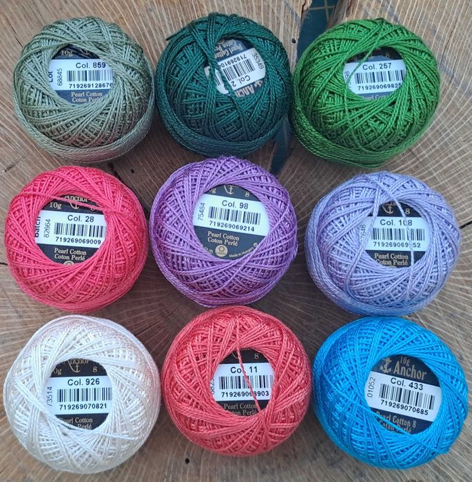 Anchor Perlé nº 8 - assorted colors64552860550531120