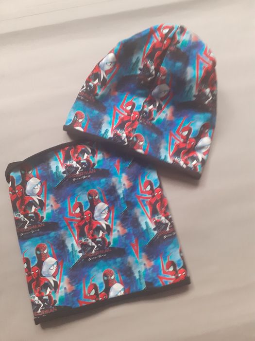 Czapka + komin "Spiderman", rozm. 50 (komplet chłopięcy)