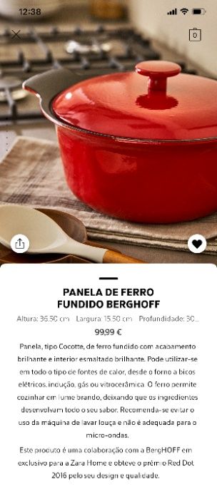 Panela de Ferro Fundido Berghoff - Zara Home NOVO
