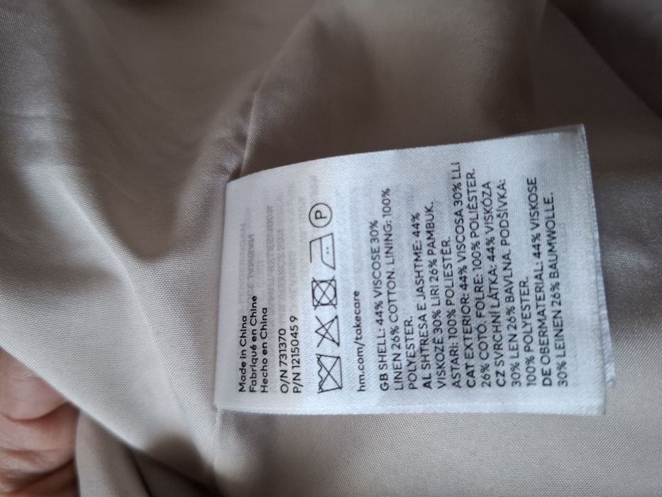 Пиджак льняной H&M разм.М