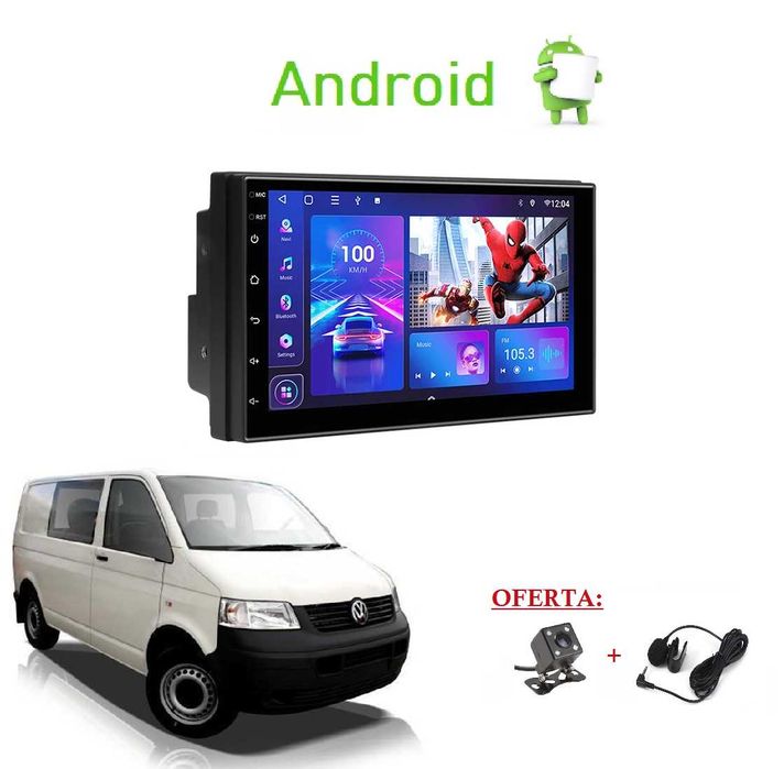 (NOVO) Rádio 2DIN • VW Transporter T4 / T5 / T6 • Android [4+64GB]