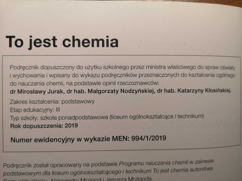 To jest chemia kl 1