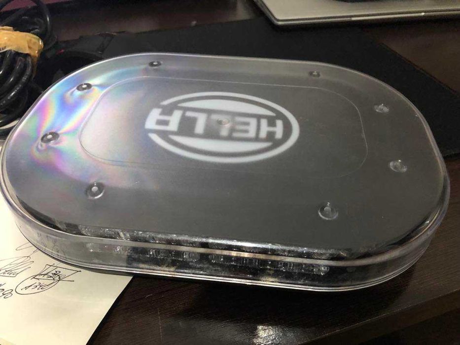 HELLA Micro LED Light Bar 100, Amber, Magnetic Mount, 12 v