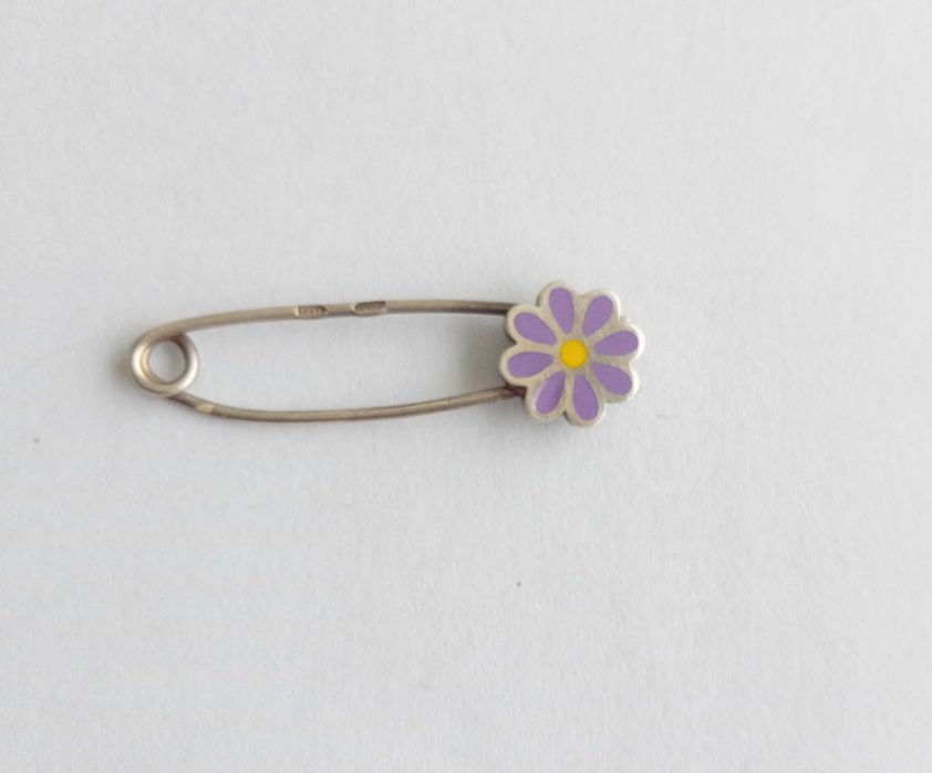 Брошка булавка "Квітка" Срібло 925 проба. Емаль