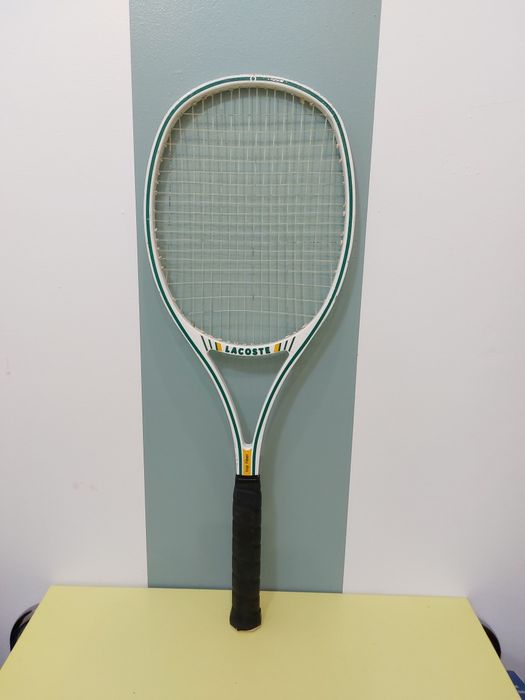 raquete ténis vintage Lacoste 1980s rara