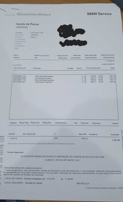 BMW Amortecedor e Molas dianteiro e traseiro kit completo (NOVO)