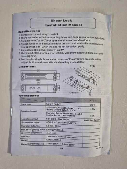 Zwora elektromagnetyczna 12/24V 1200kg