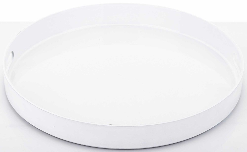 Taca dekoracyjna biała okrągła 4x35x35