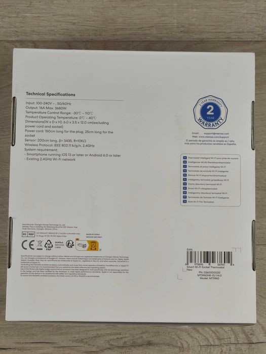 Meross MTS960 Inteligentny smart Termostat Wi-Fi gniazdko