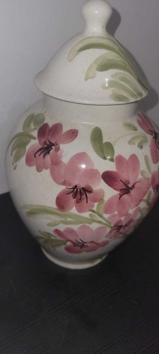 Pote/Jarra com Tampa em Cerâmica de Aveiro - Pintado à Mão (26cm)
