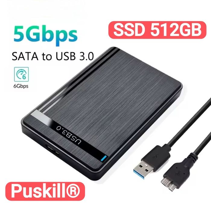 Dysk Zewnętrzny SSD Puskill 512GB USB 3.0 USB-C TV PC Konsola Kraków
