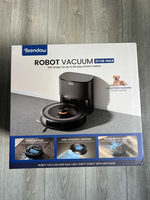 NOWY Robot odkurzający ze stacją opróżniającą 2-w-1 Teendow D10S MAX
