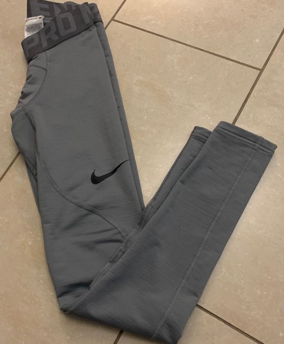 Nike Pro Dri-Fit  szare kompresyjne męskie S getry, bieganie, siłownia