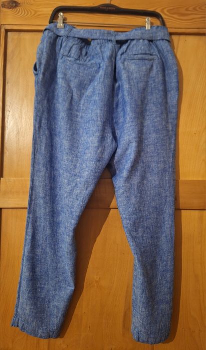 Spodnie damskie, lniane, wiskoza, chambray, M&Co r. 16/L