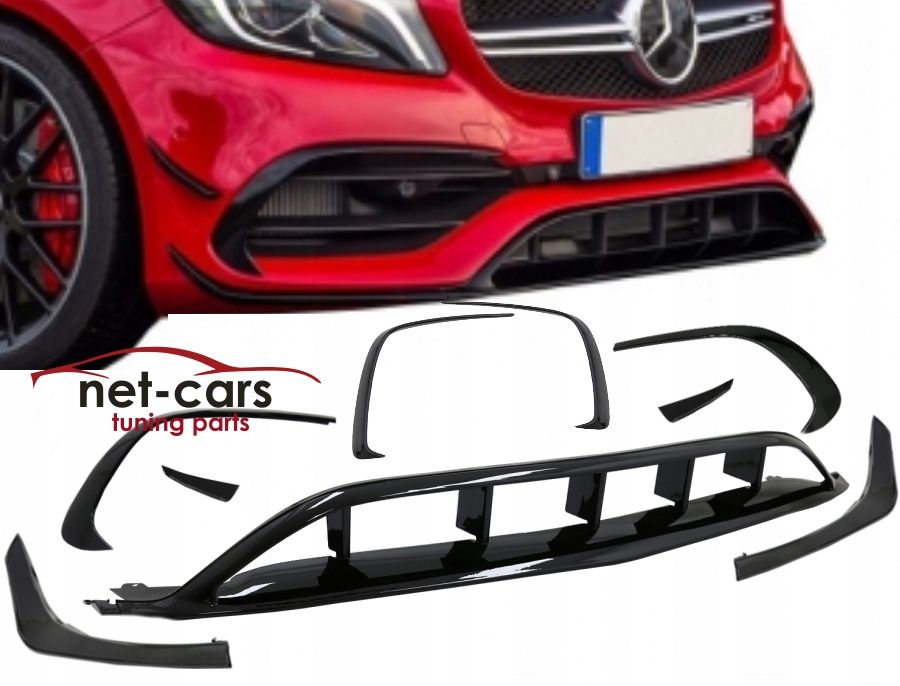 Splitery dokładka zderzaka przód + tył AERO MERCEDES W176 A45 AMG