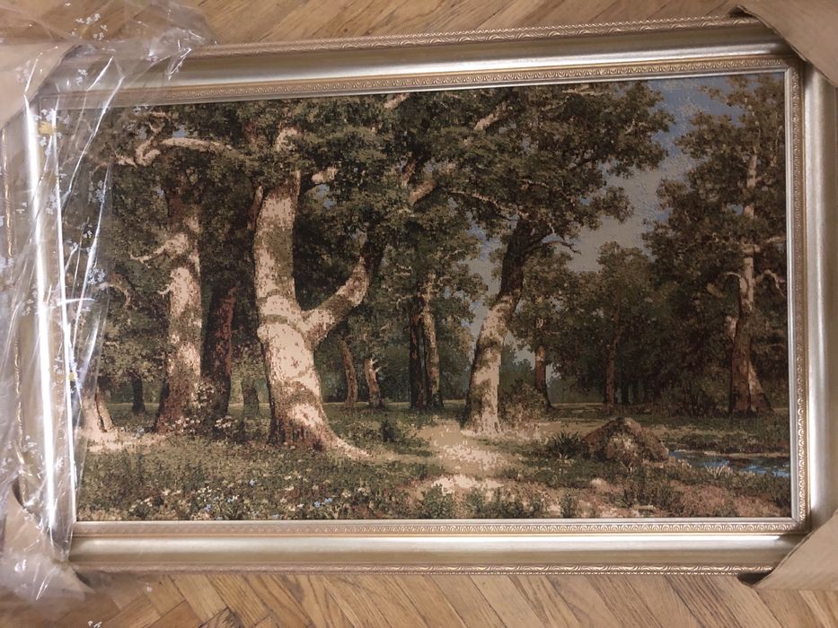 Картина «Дубовая роща» / вышивка - канва, мулине