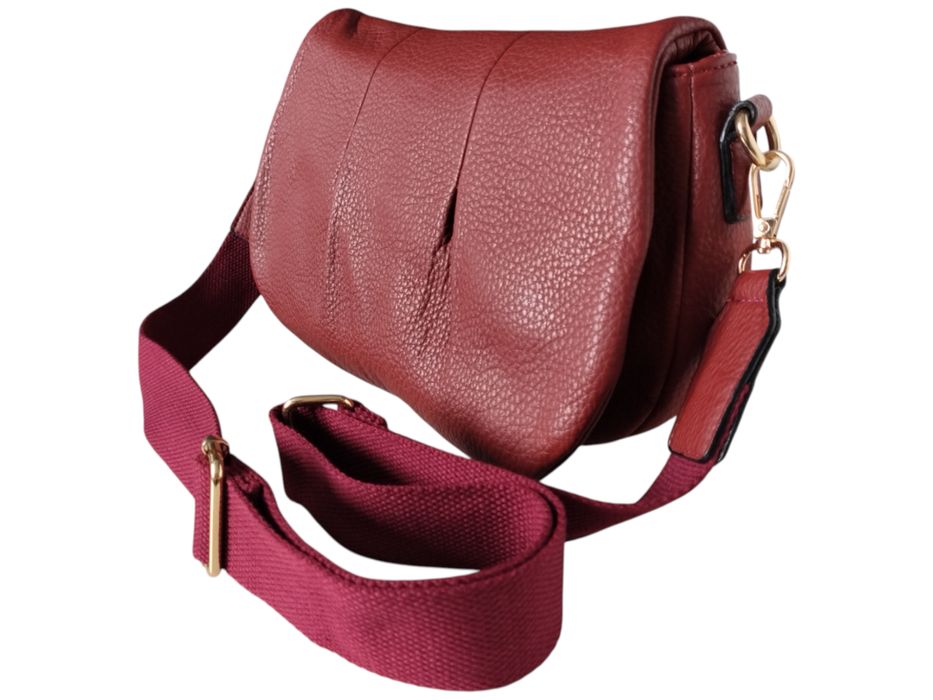 Czerwona Mała Listonoszka Damska na Ramię Miejski Styl