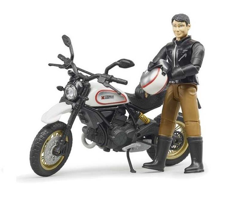 Bruder 63051 Motocykl Scrambler Ducati Desert Sled z figurką kierowcy
