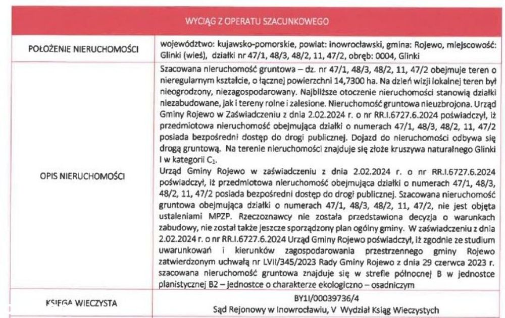 złoże kruszywa naturalnego Glinki I - Widok 2