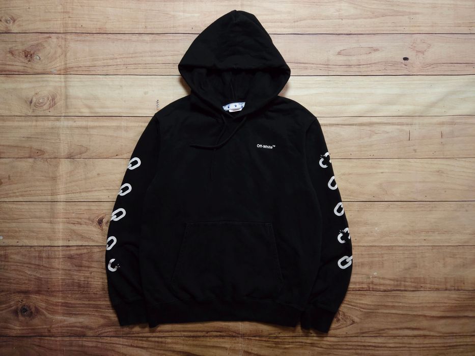 OFF-WHITE Chain Arrow Bluza Męska Hoodie Czarna r. L