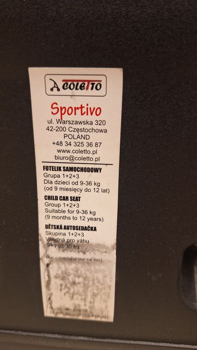 Fotelik Coletto Sportivo isofix
