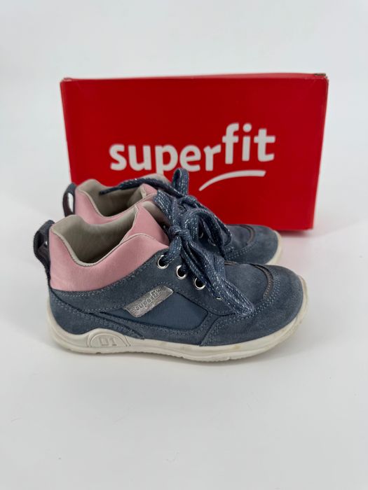 Superfit buciki dziewczęce niebieskie różowe 26 wygodne skórzane
