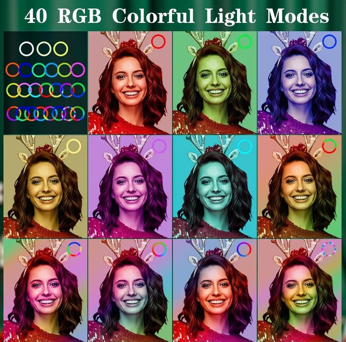 Anel de luz Led RGB com tripé comando