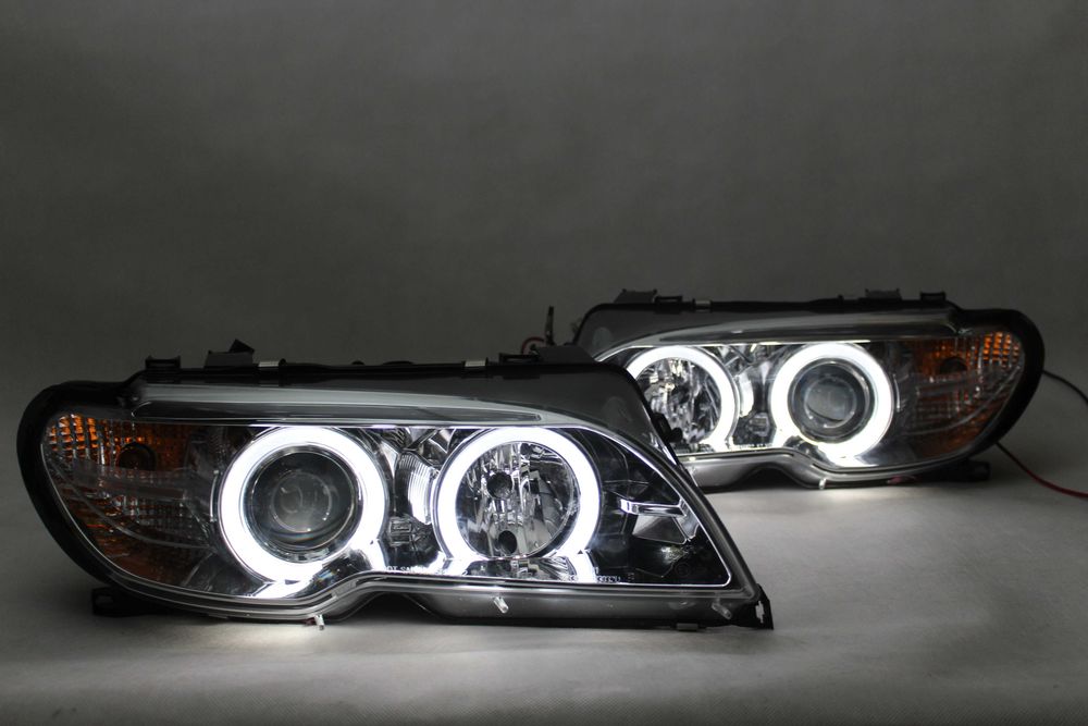 Lampy przednie przód BMW E46 COUPE 03-06 D2S CCFL LED XENON RINGI CHRO