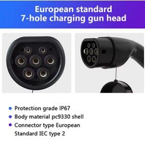 Carregador Portátil 7 kw - 32A -Type 2 - Veiculos Eletricos/ Hibridos