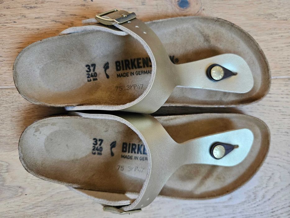 Birkenstock Gizeh 37 złote gold narrow