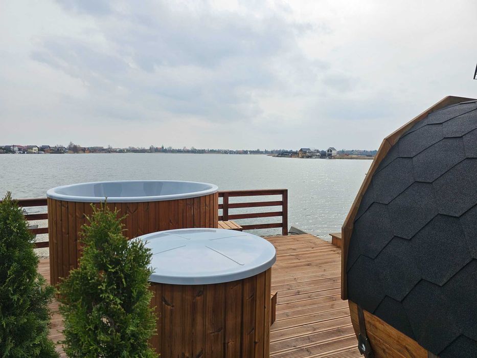 Domek nad jeziorem w Spalonej z własną plażą