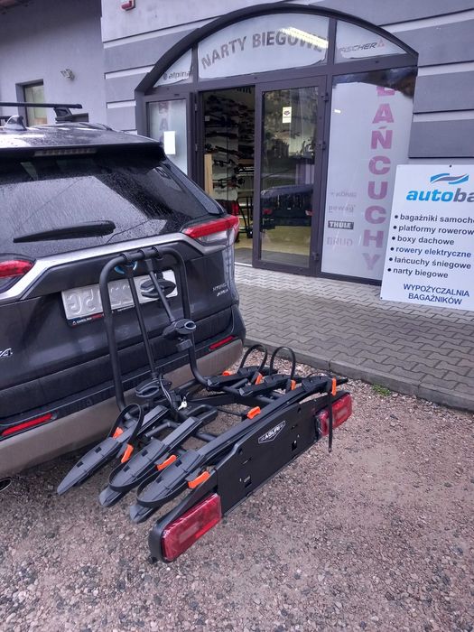 Aguri Active Bike Pro 3 Black Platforma rowerowa na hak na 3 rowery, dobry, solidny bagażnik.możliwośc dołączenia dostawki na 4 rower