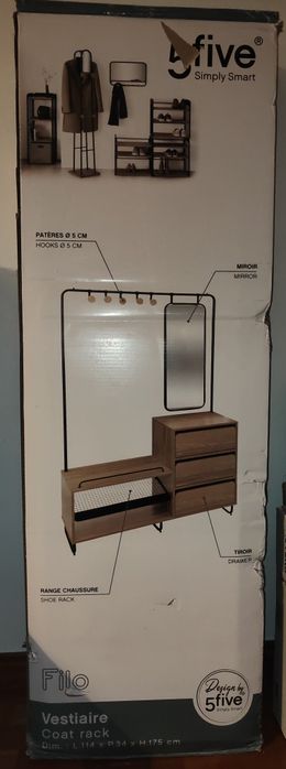 Móvel de Entrada com Espelho e 3 Gavetas