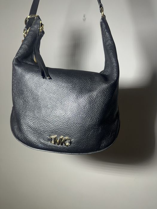 Oryginalna skórzana torebka Michael Kors ze zlotymi dodatkami