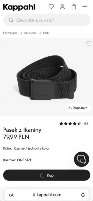 Pasek męski KappAhl 4cm x 115cm