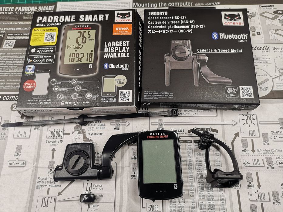 Licznik Cateye Padrone Smart + ISC-12 czujnik prędkości i obrotów