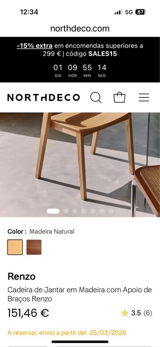 4 Cadeiras estilo nórdico da Northeco
