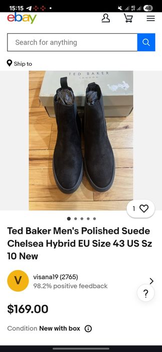 Чоловічі челсі Ted Baker замшеві  демісезон 42,45 розмір уцінка розпаровка